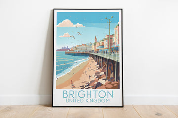 brighton travel poster on the ground united kingdom