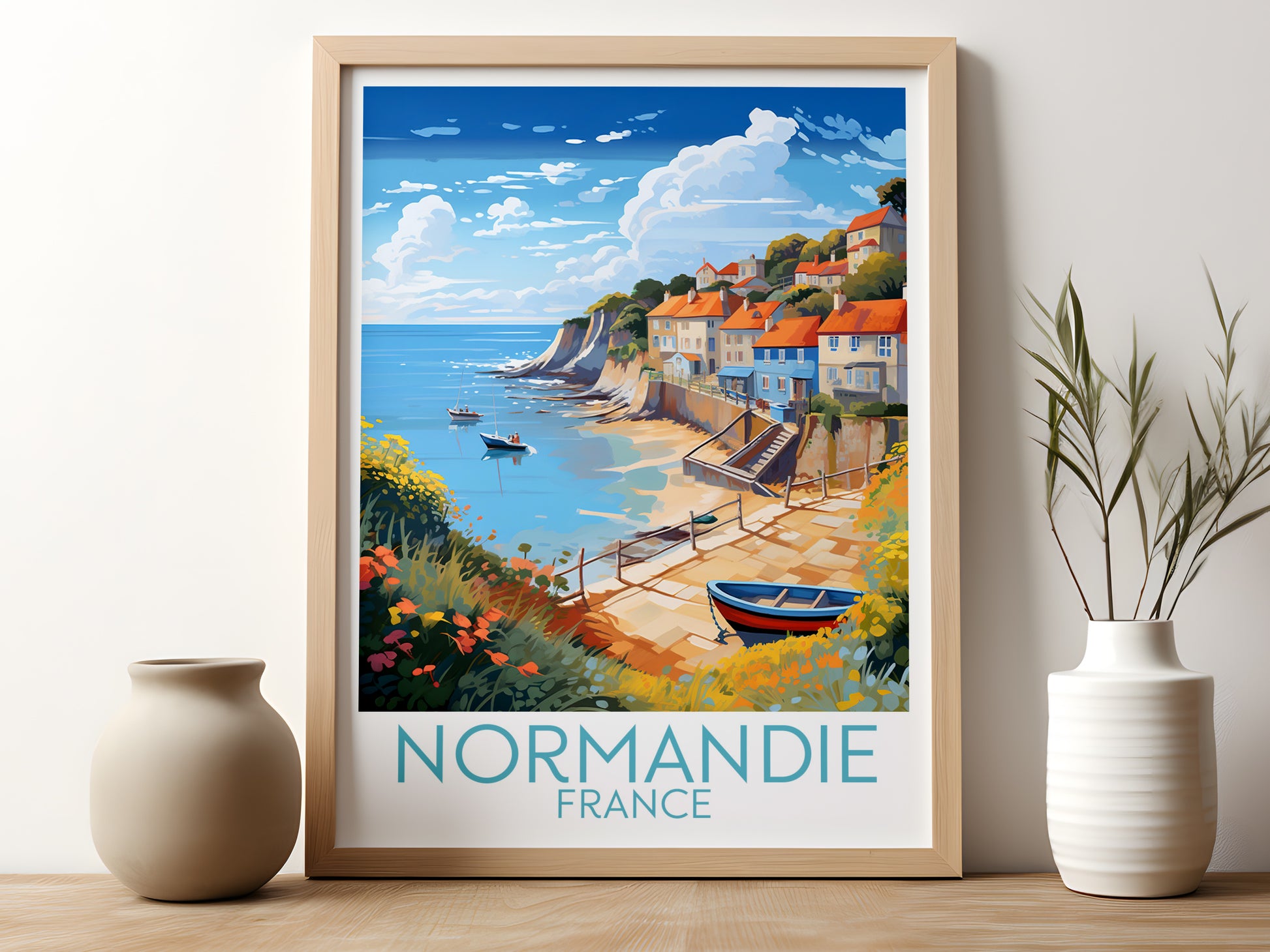 normandie travel poster for kitchen france