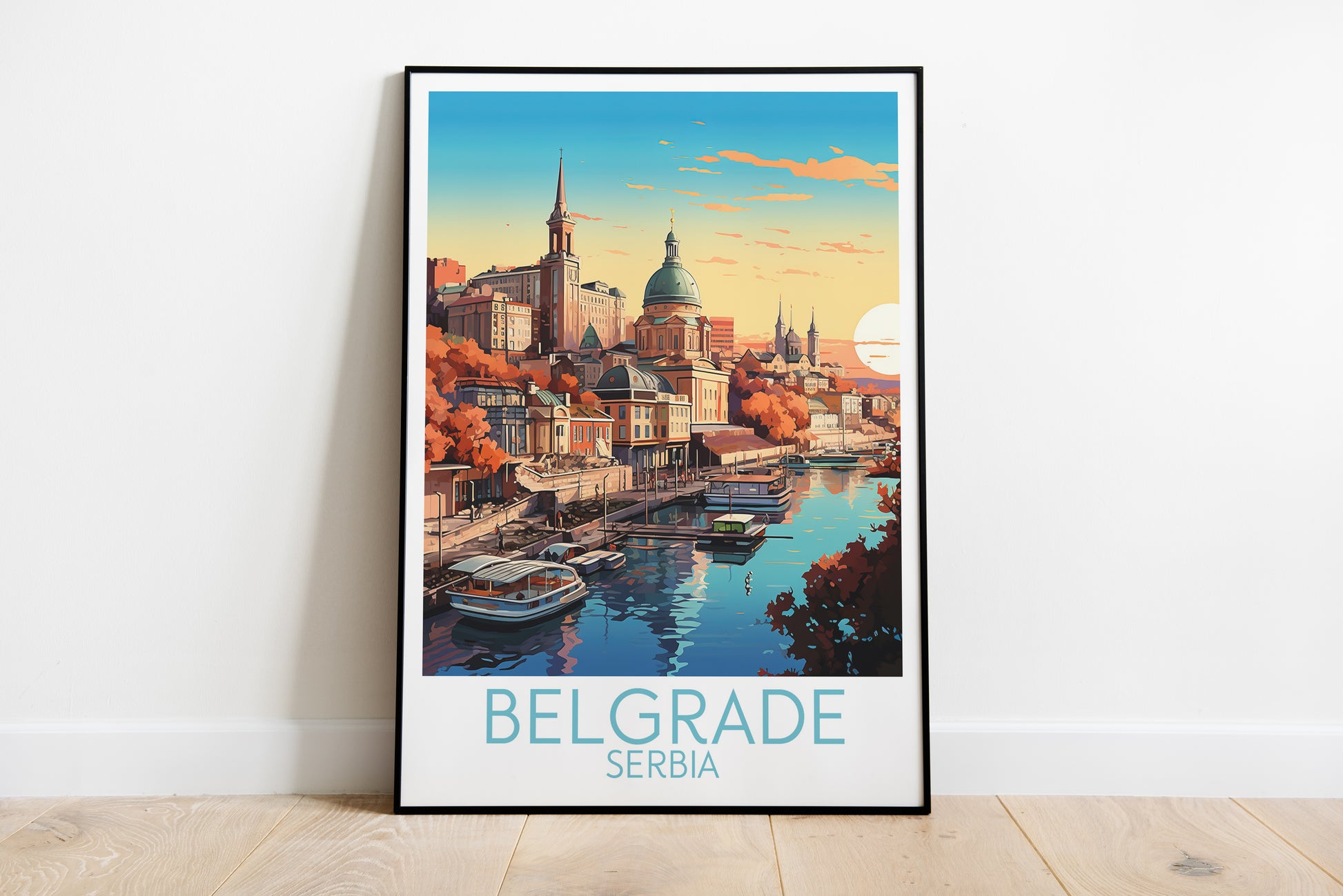 belgrade travel poster on the ground serbia