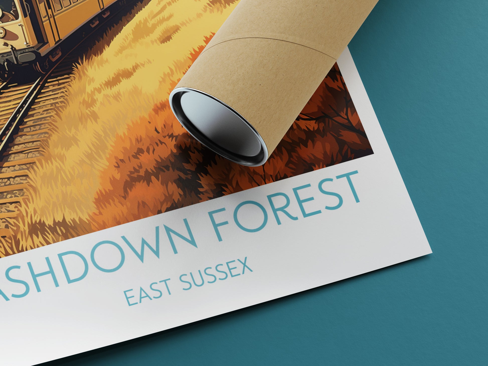 ashdown forest travel poster rolled east sussex