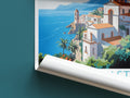 amalfi coast travel poster roll up italy