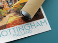 nottingham travel poster rolled england