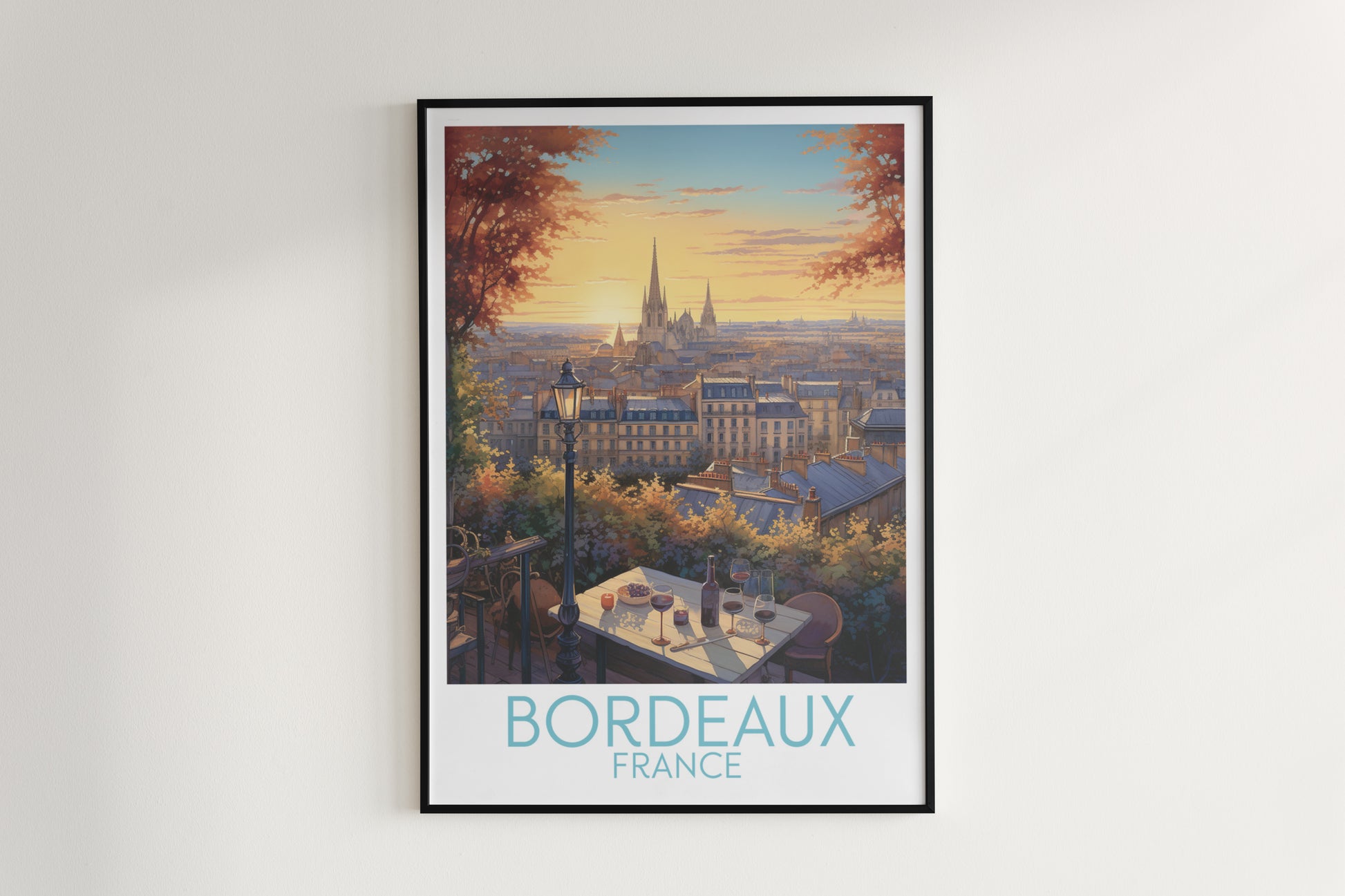 bordeaux travel poster hanged on the wall france