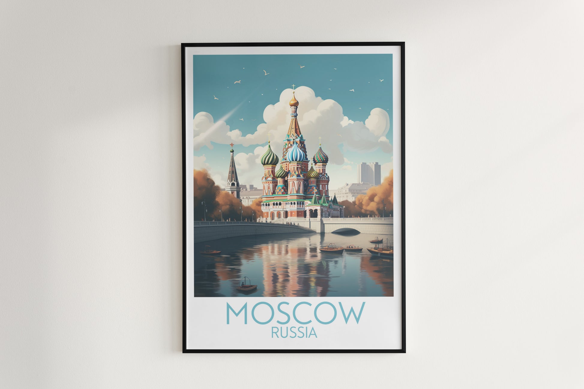 moscow travel poster hanged on the wall russia