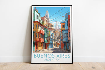 buenos aires travel poster on the ground argentina