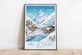 val disere travel poster on the ground france