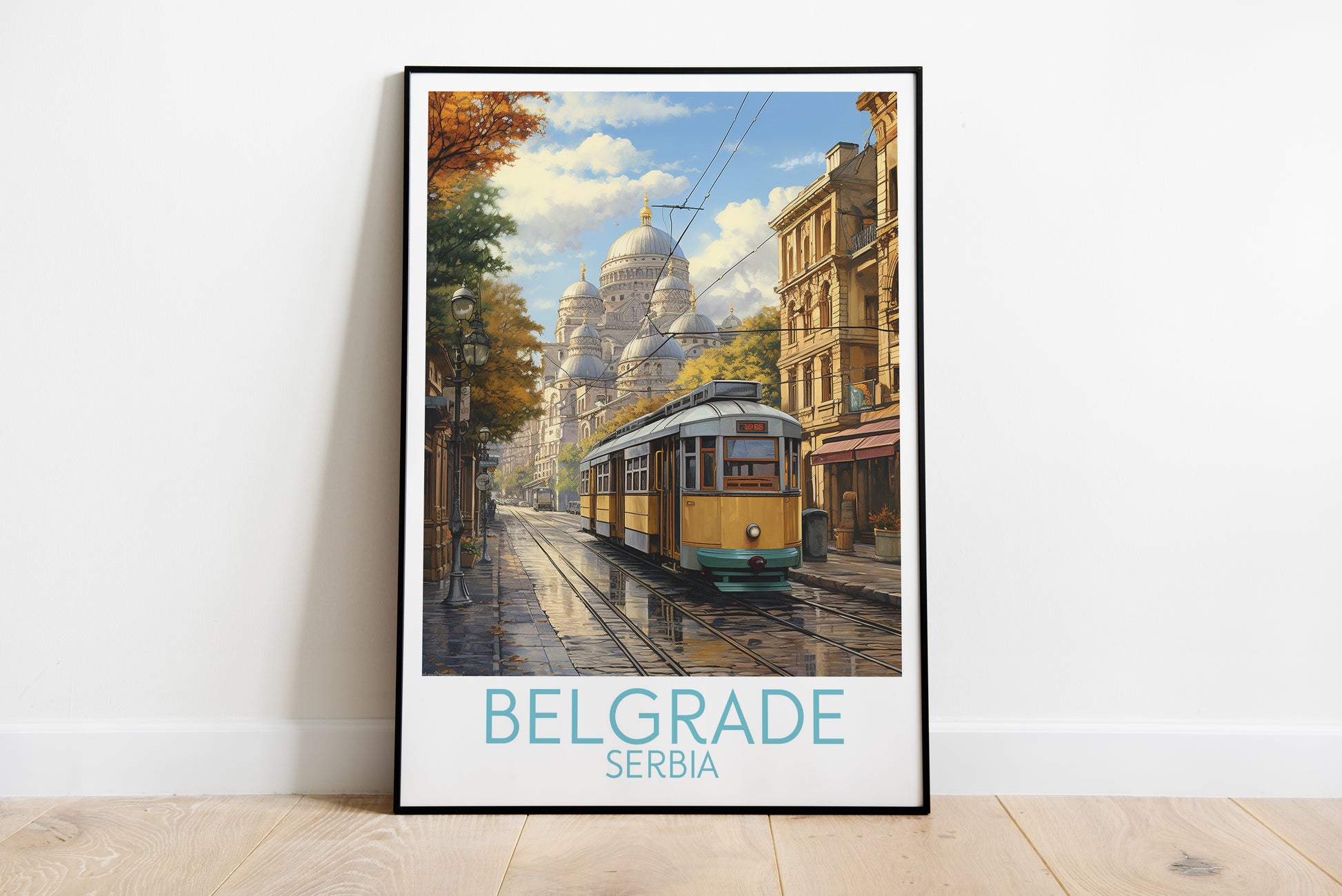 belgrade travel poster on the ground serbia