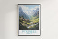 pyrenees travel poster hanged on the wall france