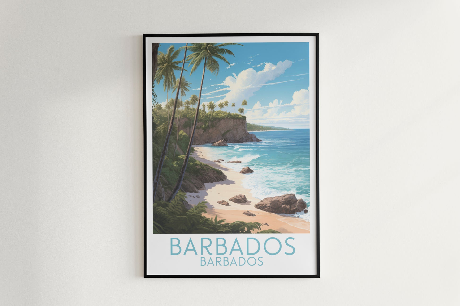 barbados travel poster hanged on the wall barbados