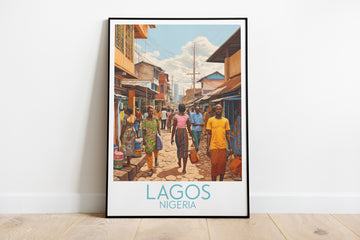 lagos travel poster on the ground nigeria