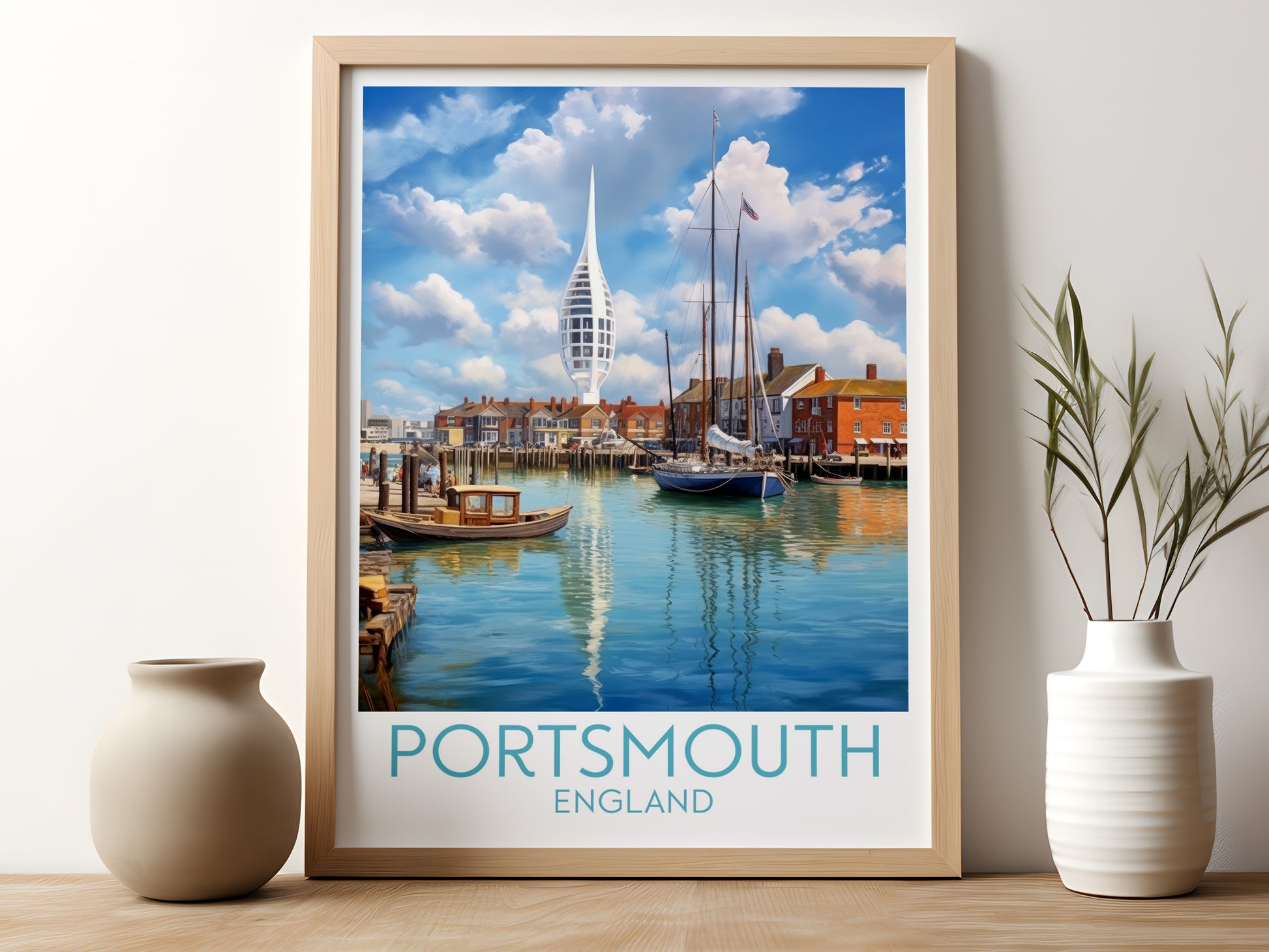 portsmouth travel poster for kitchen england