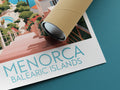 menorca travel poster rolled balearic islands