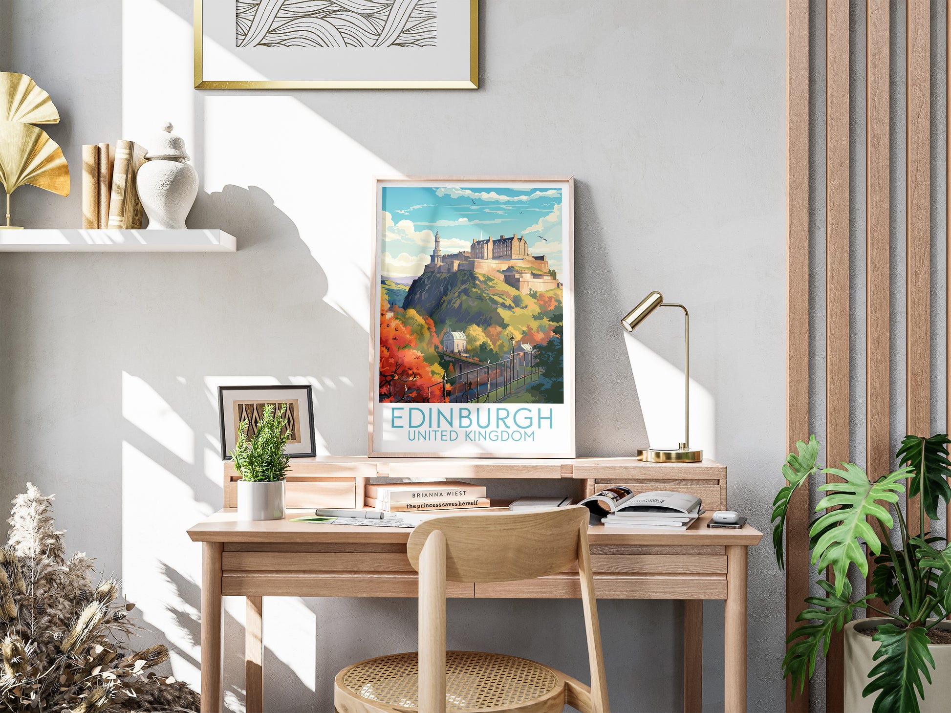 edinburgh travel poster for desk united kingdom