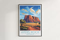 ayers rock travel poster hanged on the wall australia