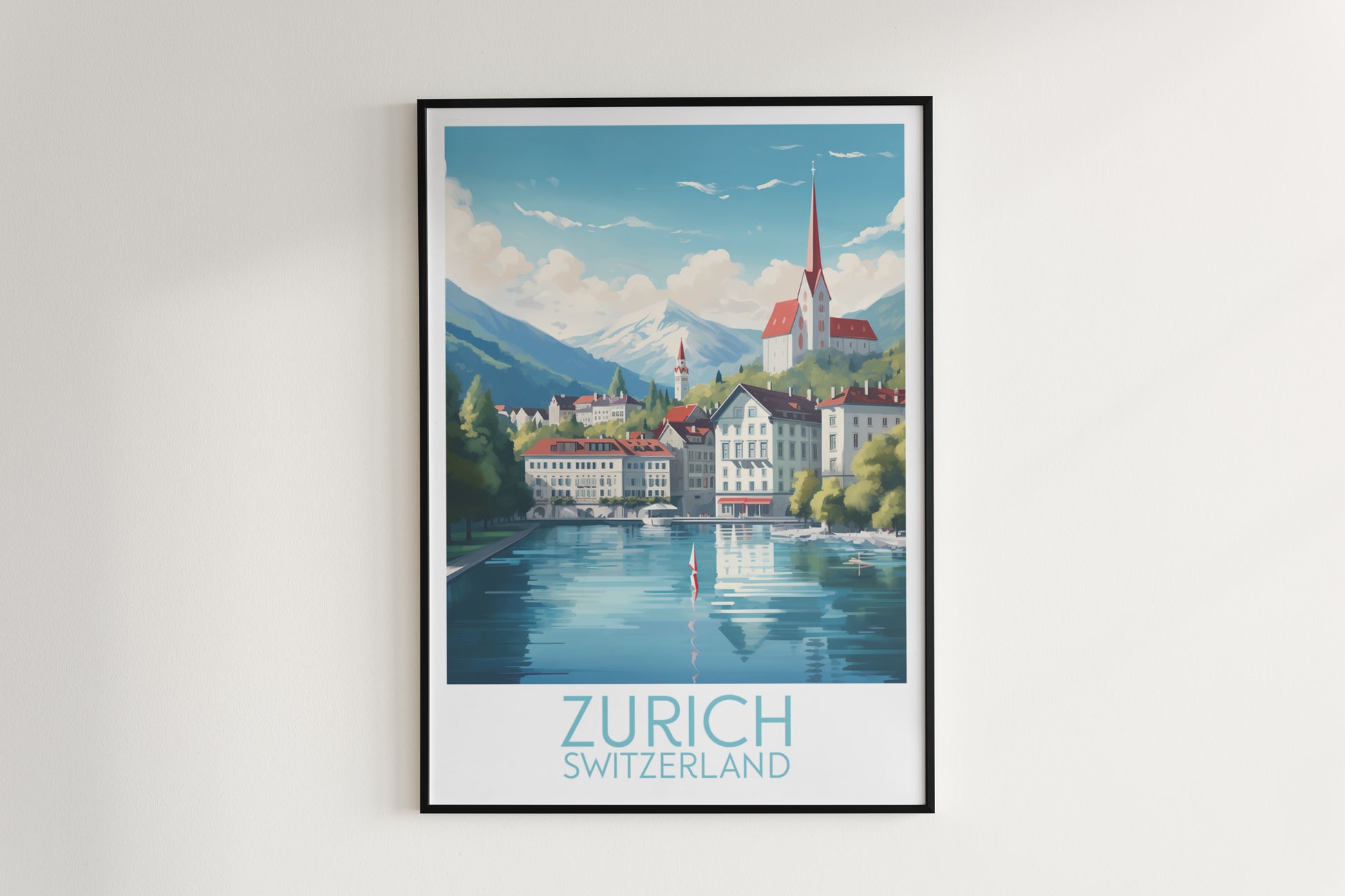 zurich travel poster hanged on the wall switzerland