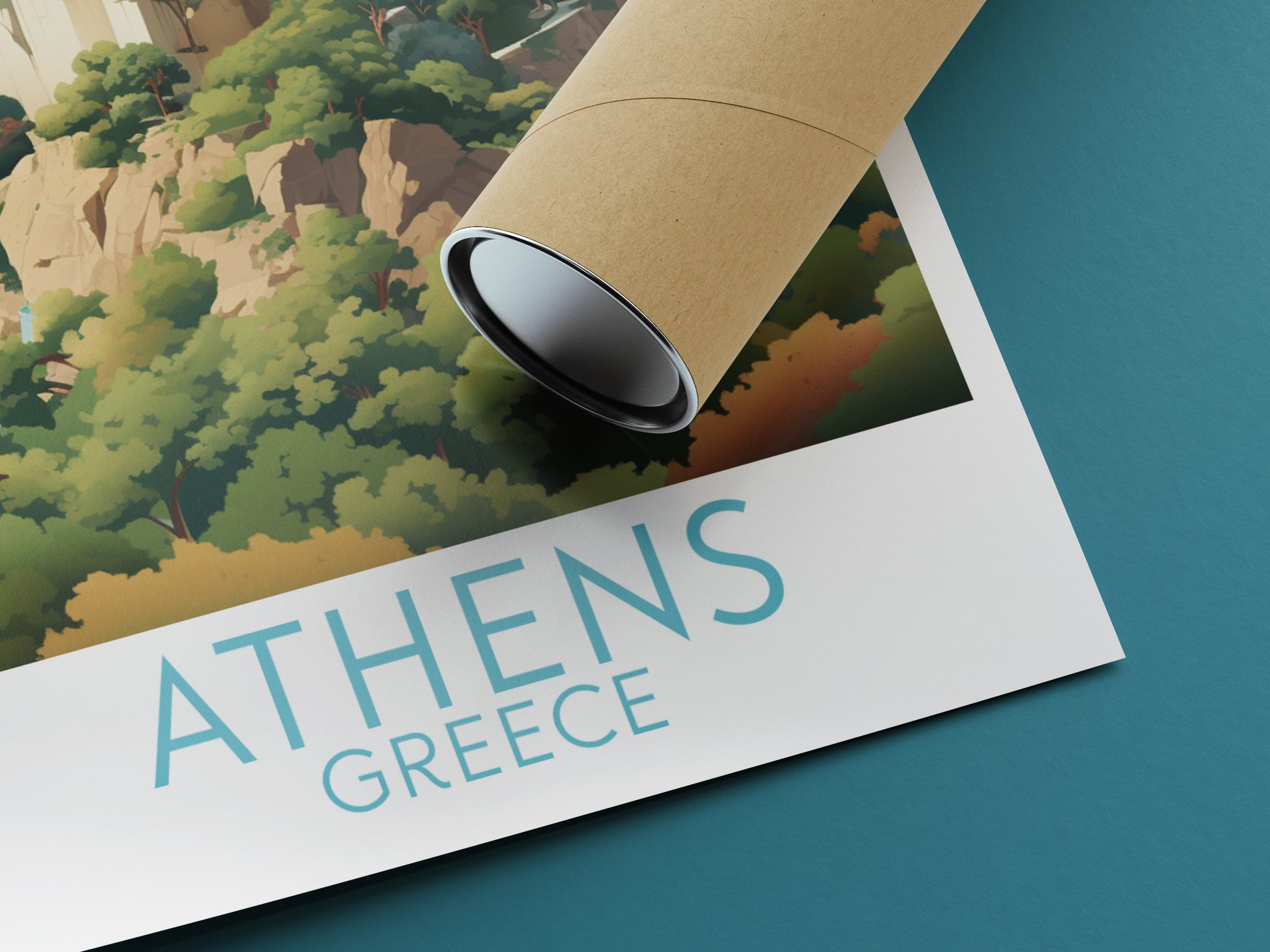 athens travel poster rolled greece