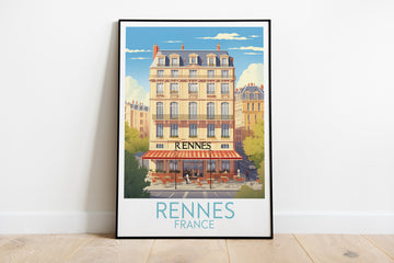 rennes travel poster on the ground france