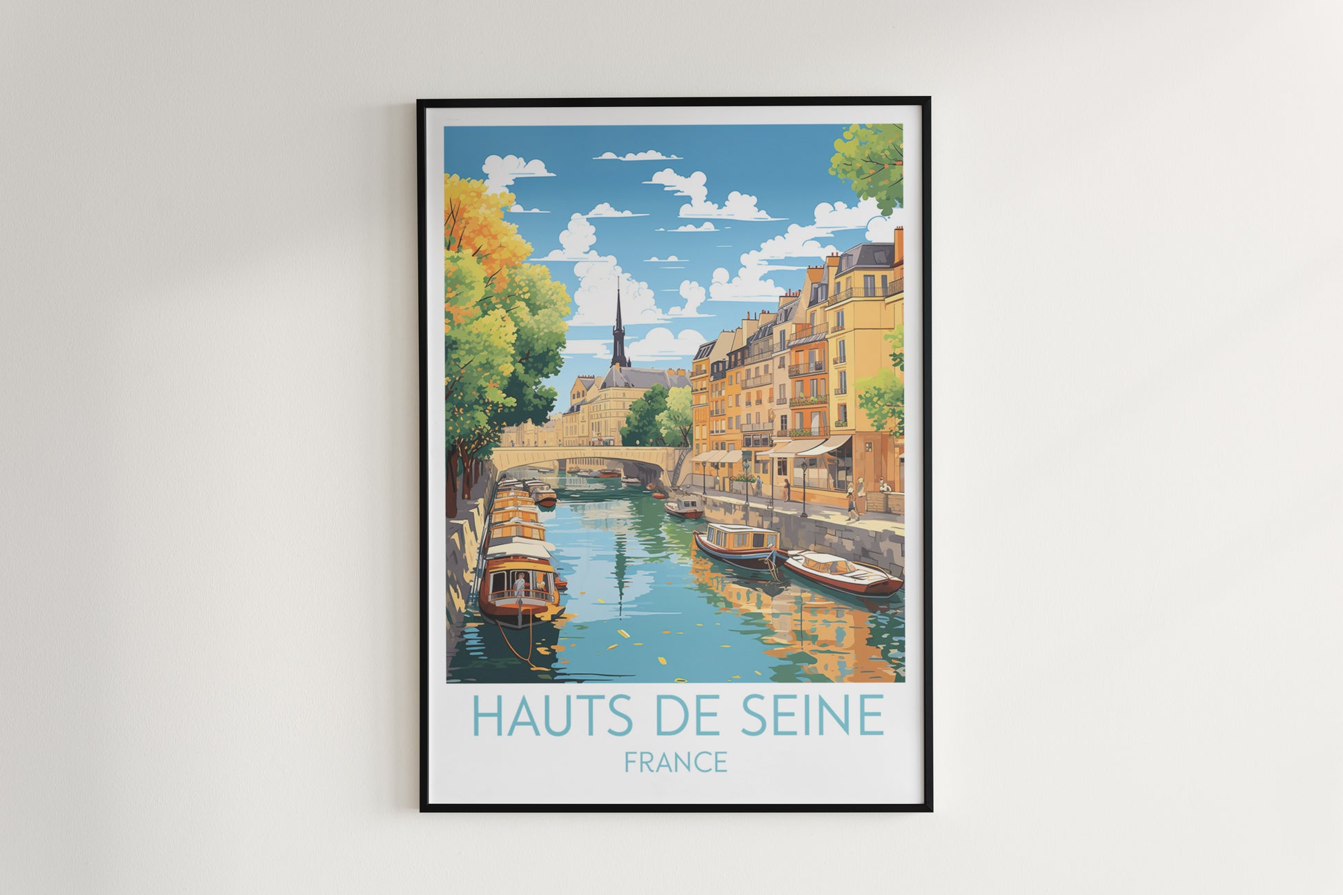 hauts de seine travel poster hanged on the wall france