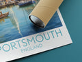 portsmouth travel poster rolled england