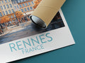 rennes travel poster rolled france