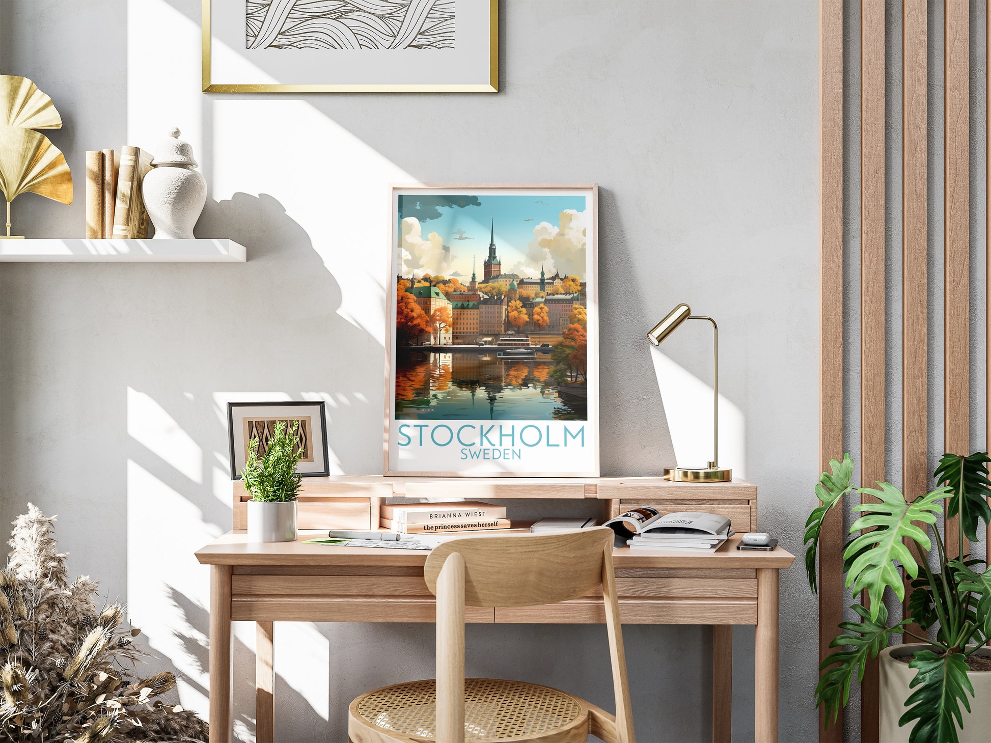 stockholm travel poster for desk sweden