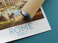 rome travel poster rolled italy