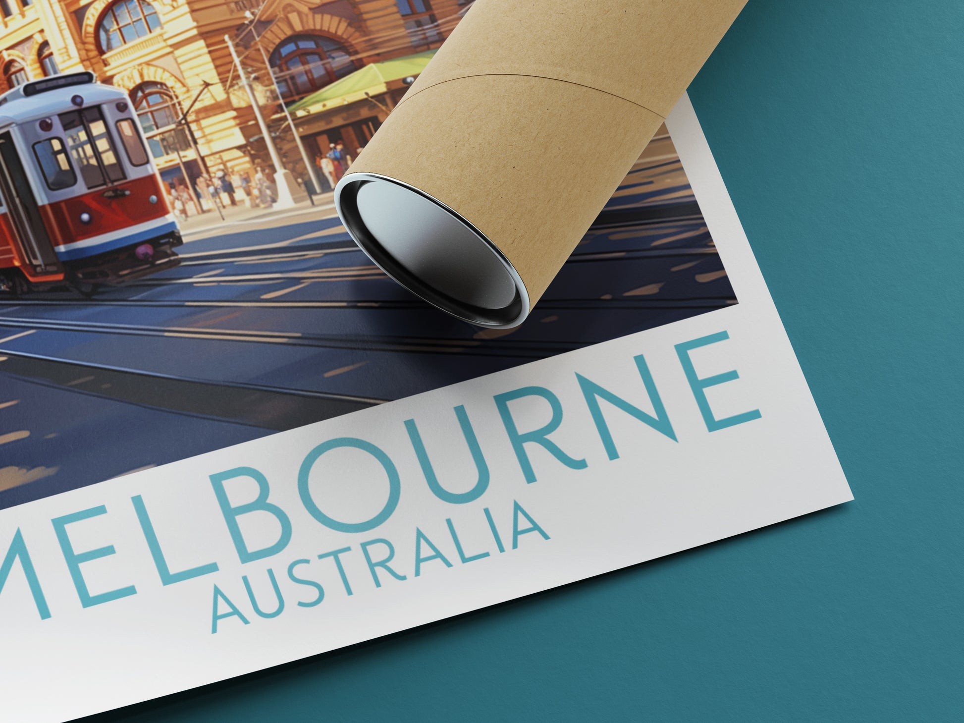 melbourne travel poster rolled australia