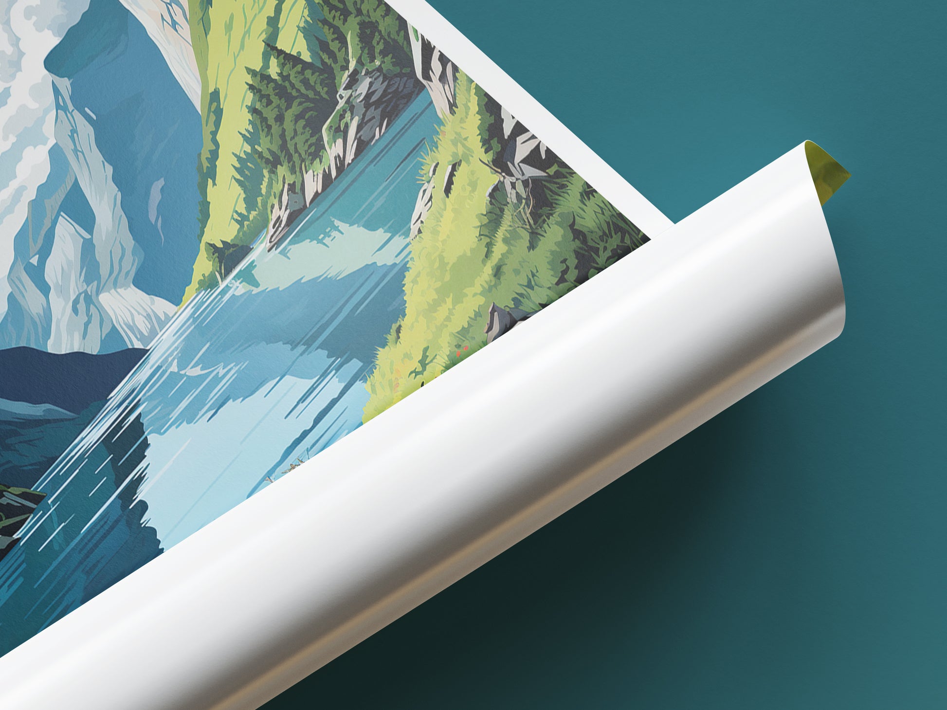 the fjords travel poster tube norway