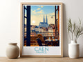 caen travel poster for kitchen france