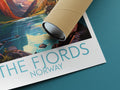 the fjords travel poster rolled norway