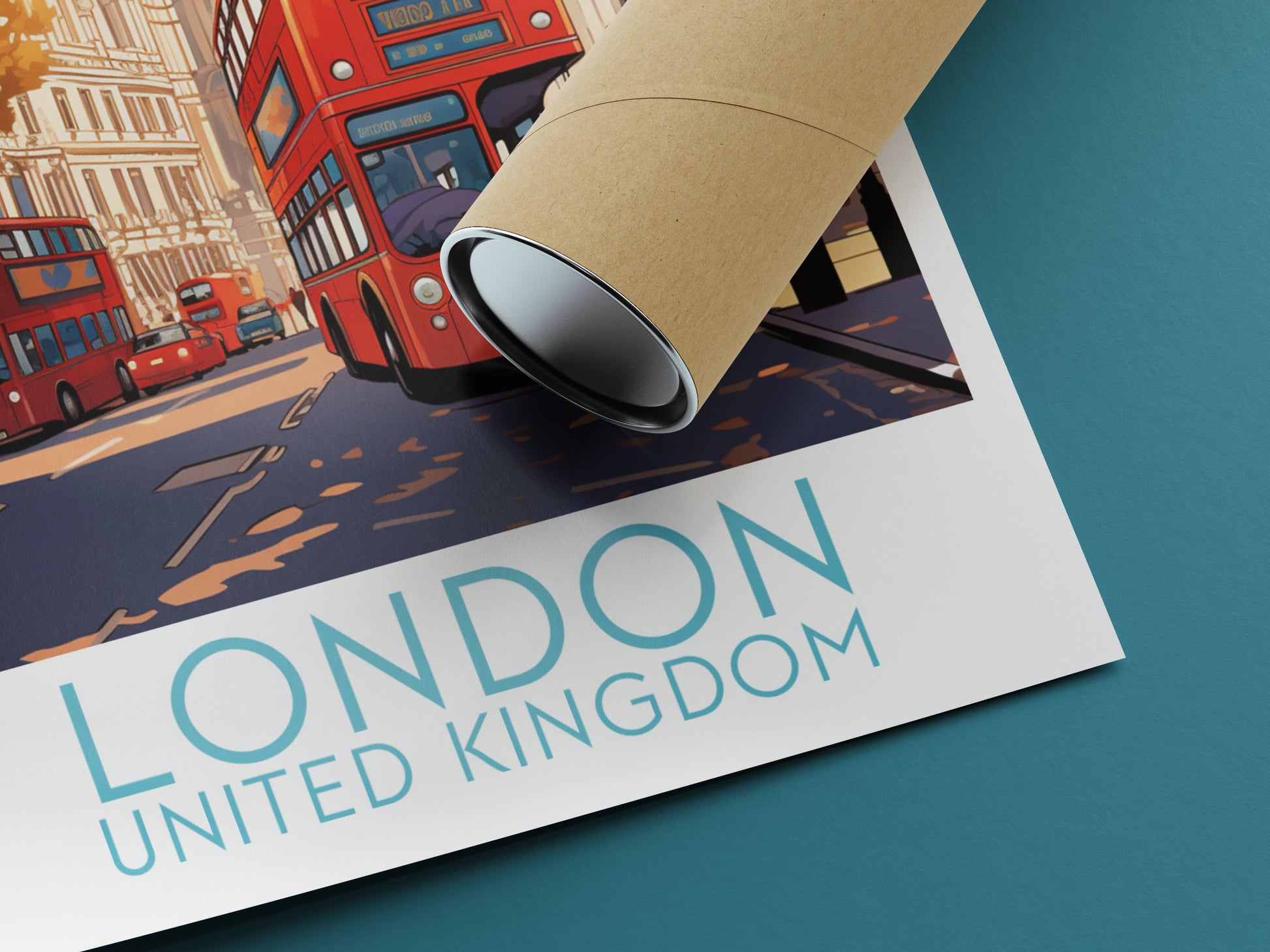 london travel poster rolled united kingdom