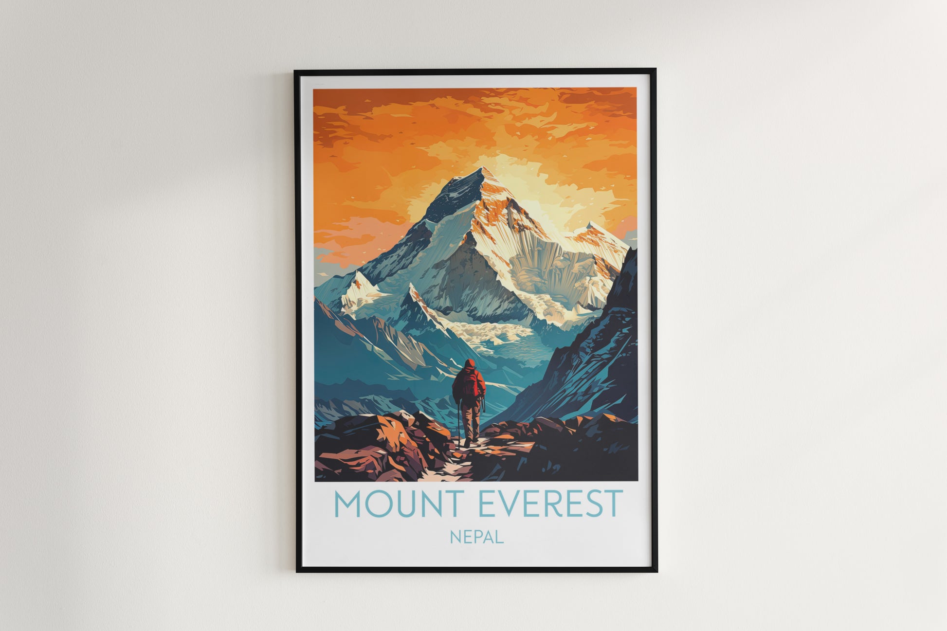 mount everest travel poster hanged on the wall nepal