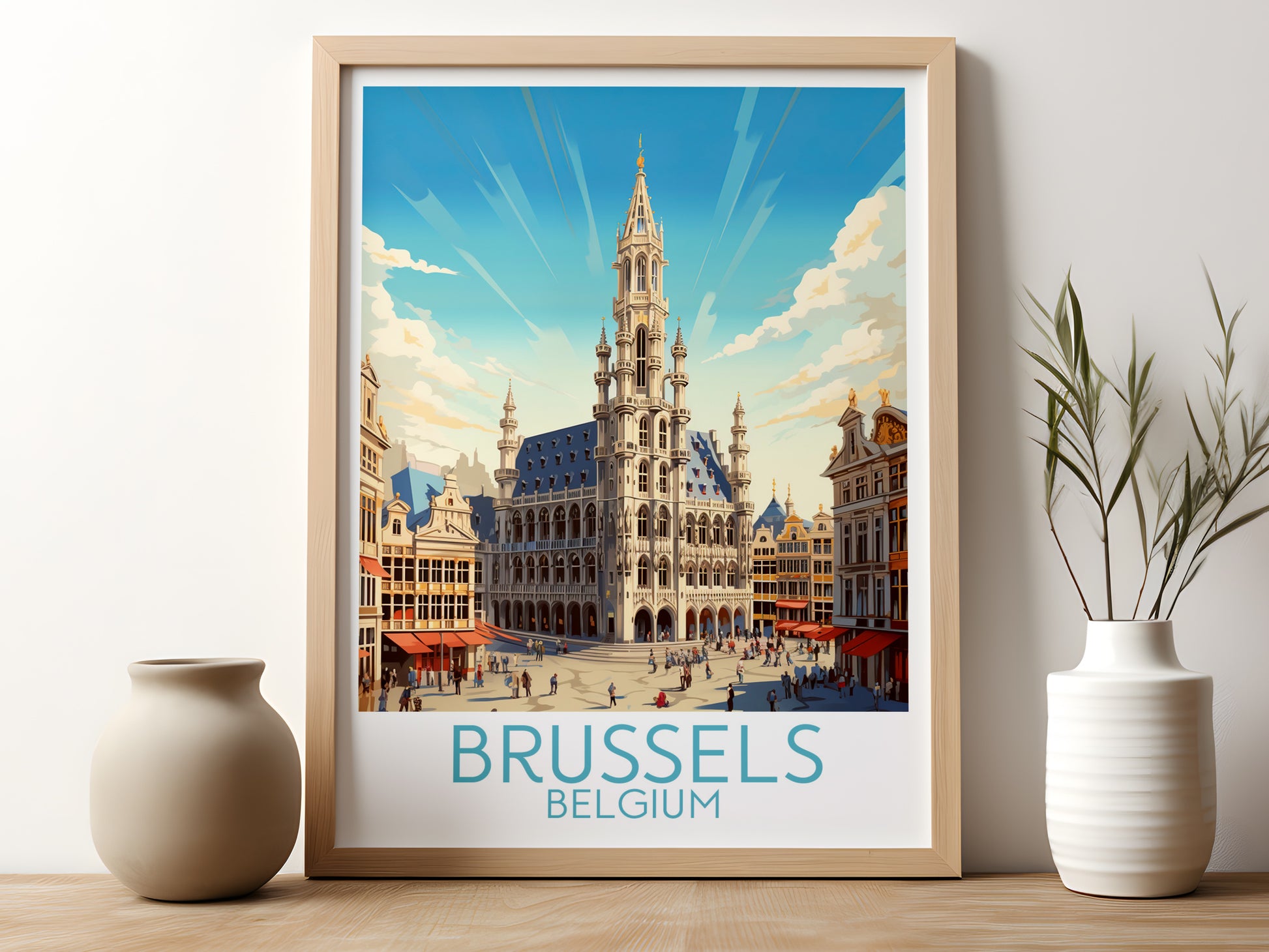 brussels travel poster for kitchen belgium