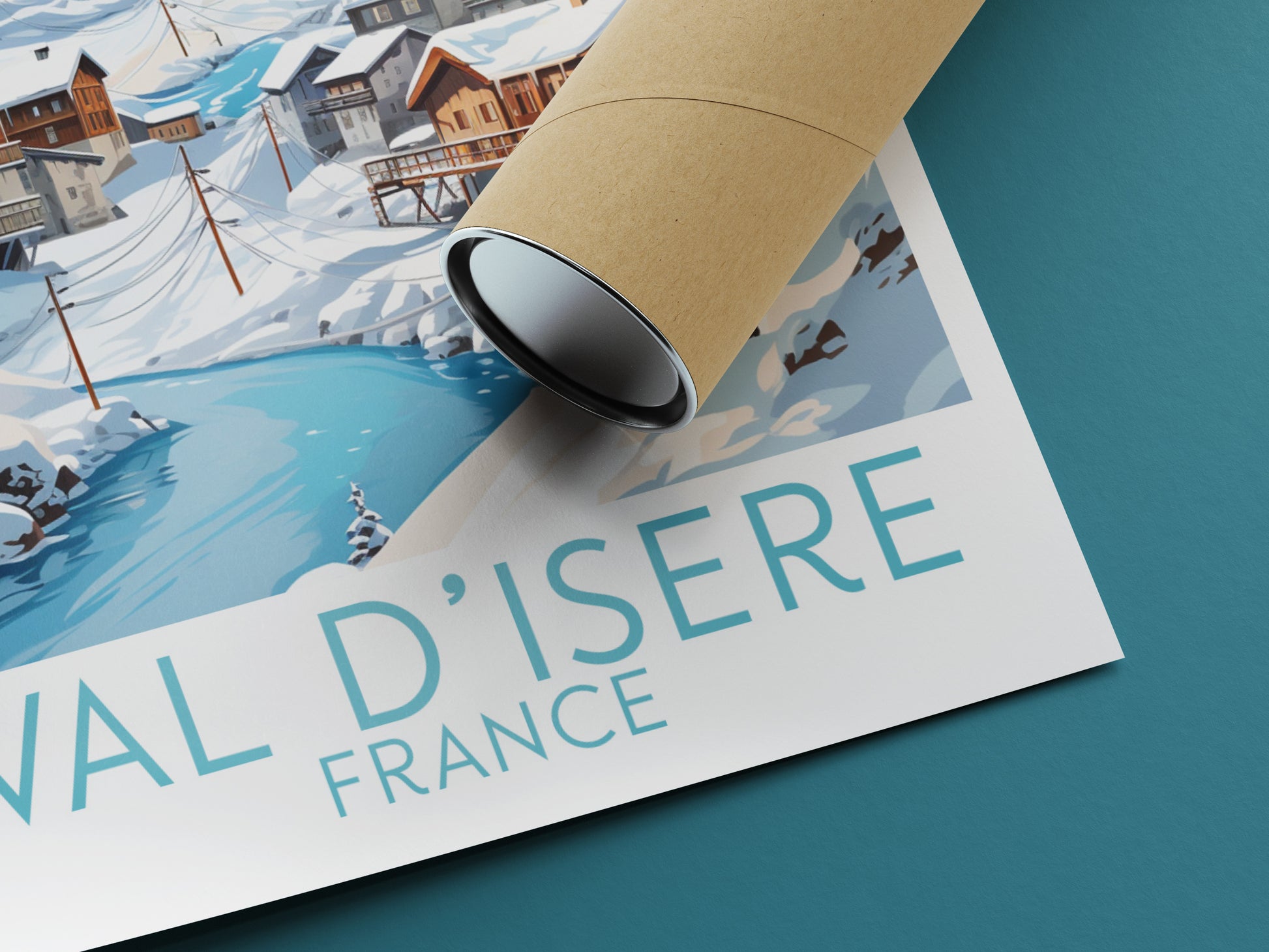 val disere travel poster rolled france