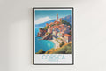 corsica travel poster hanged on the wall france