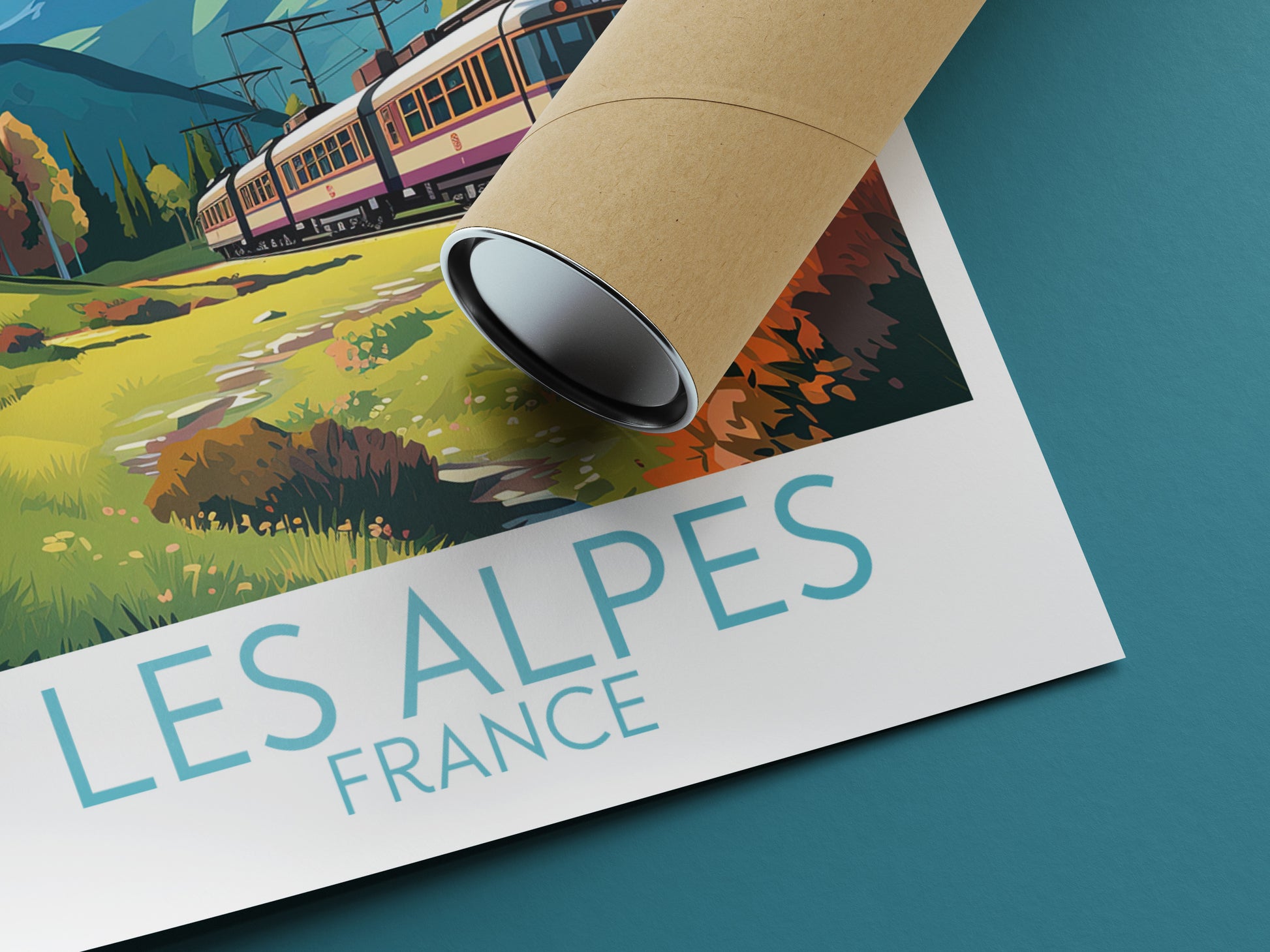 les alpes travel poster rolled france