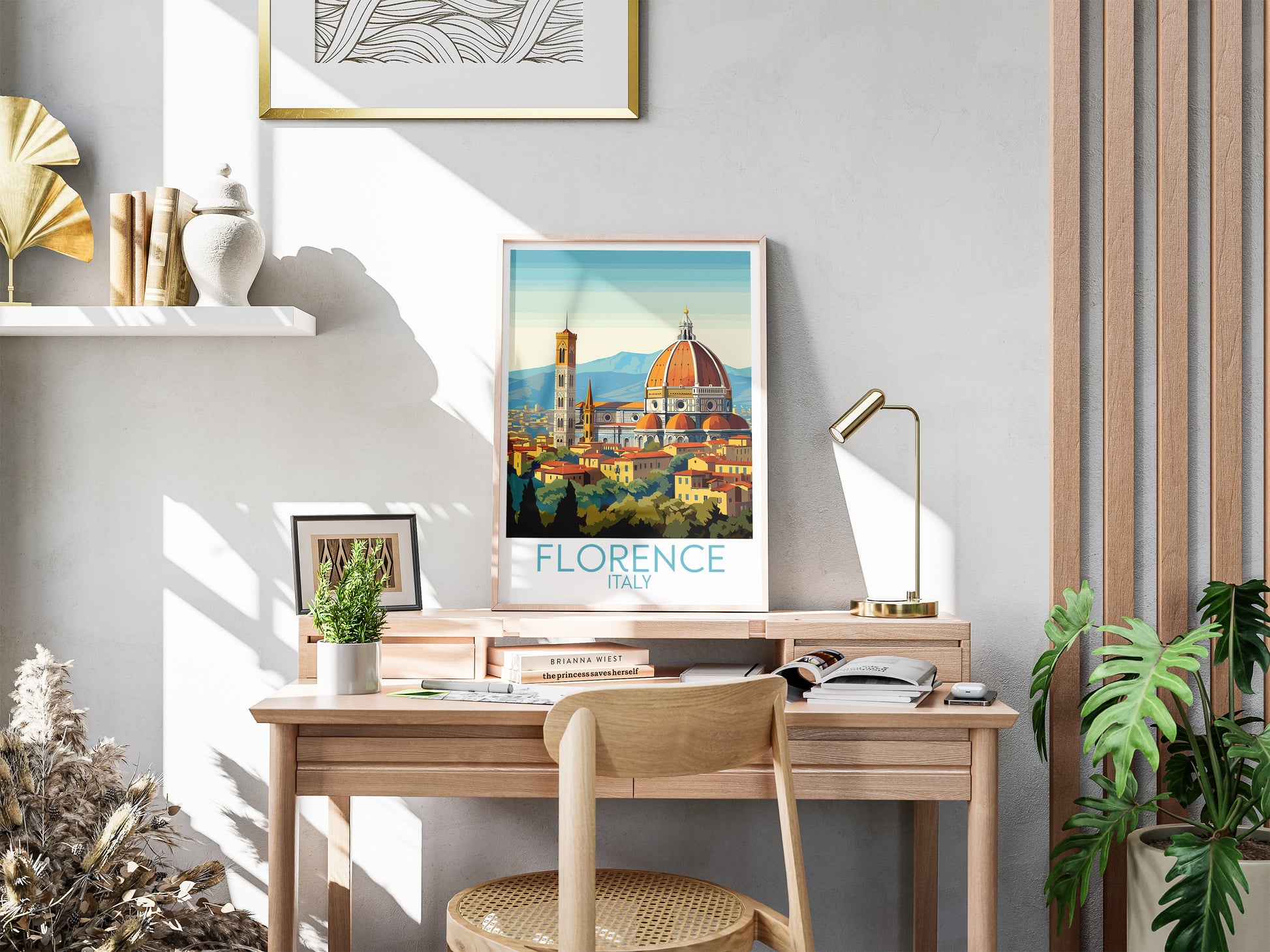 florence travel poster for desk italy