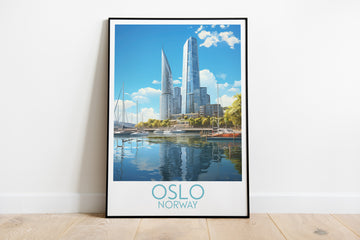 oslo travel poster on the ground norway