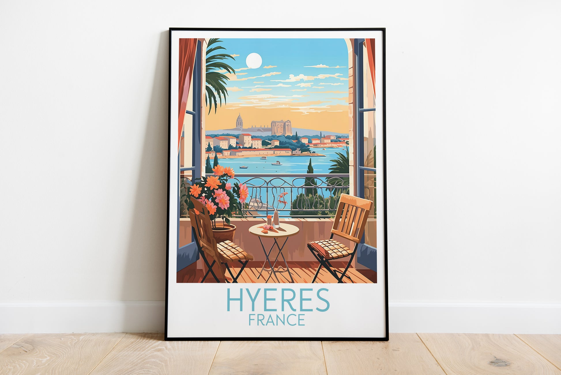 hyeres travel poster on the ground france