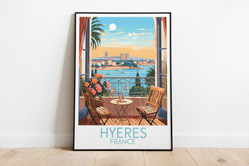 hyeres travel poster on the ground france