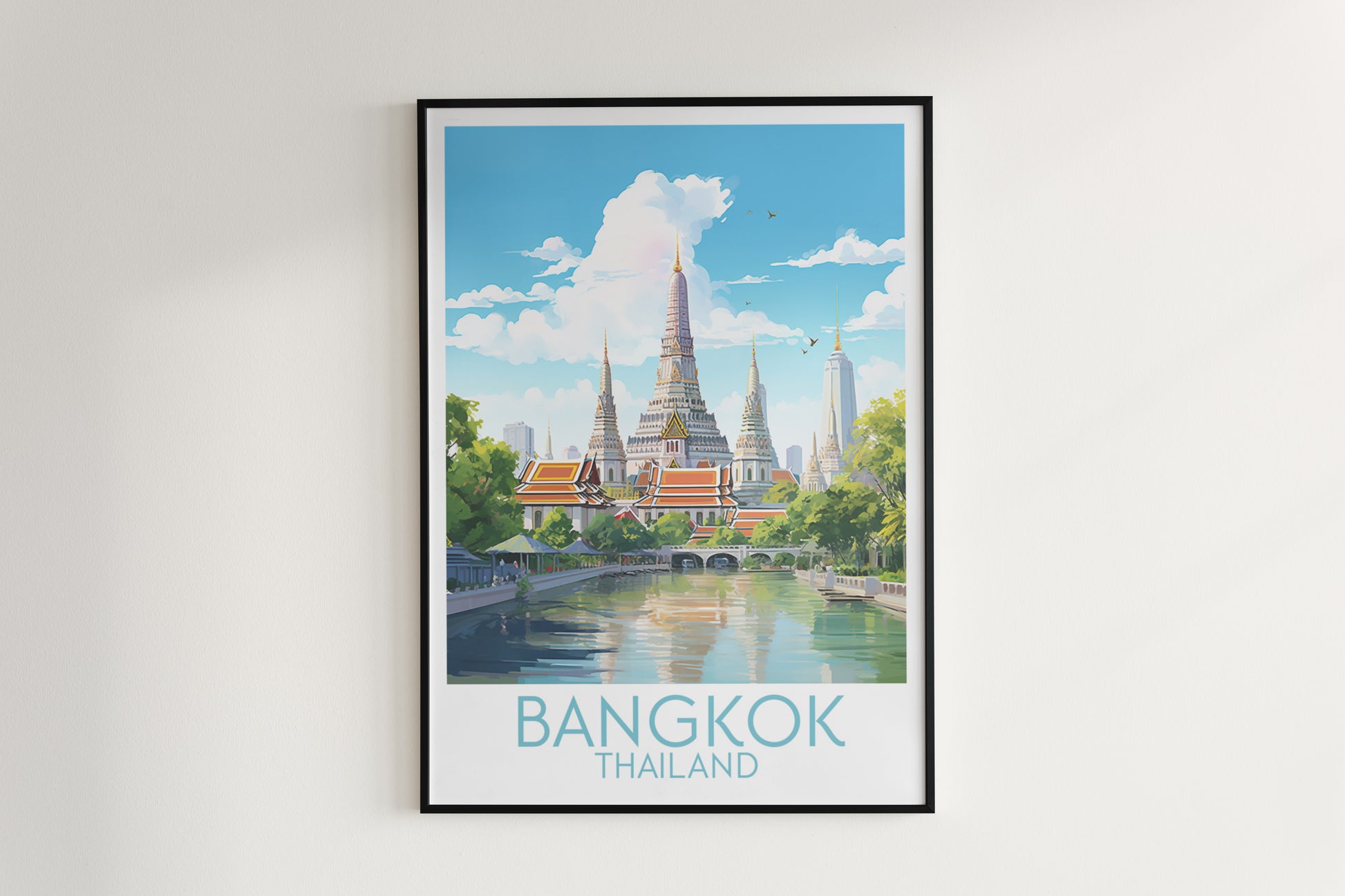 bangkok travel poster hanged on the wall thailand