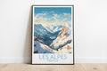 les alpes travel poster on the ground france