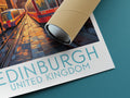 edinburgh travel poster rolled united kingdom