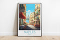 naples travel poster on the ground italy