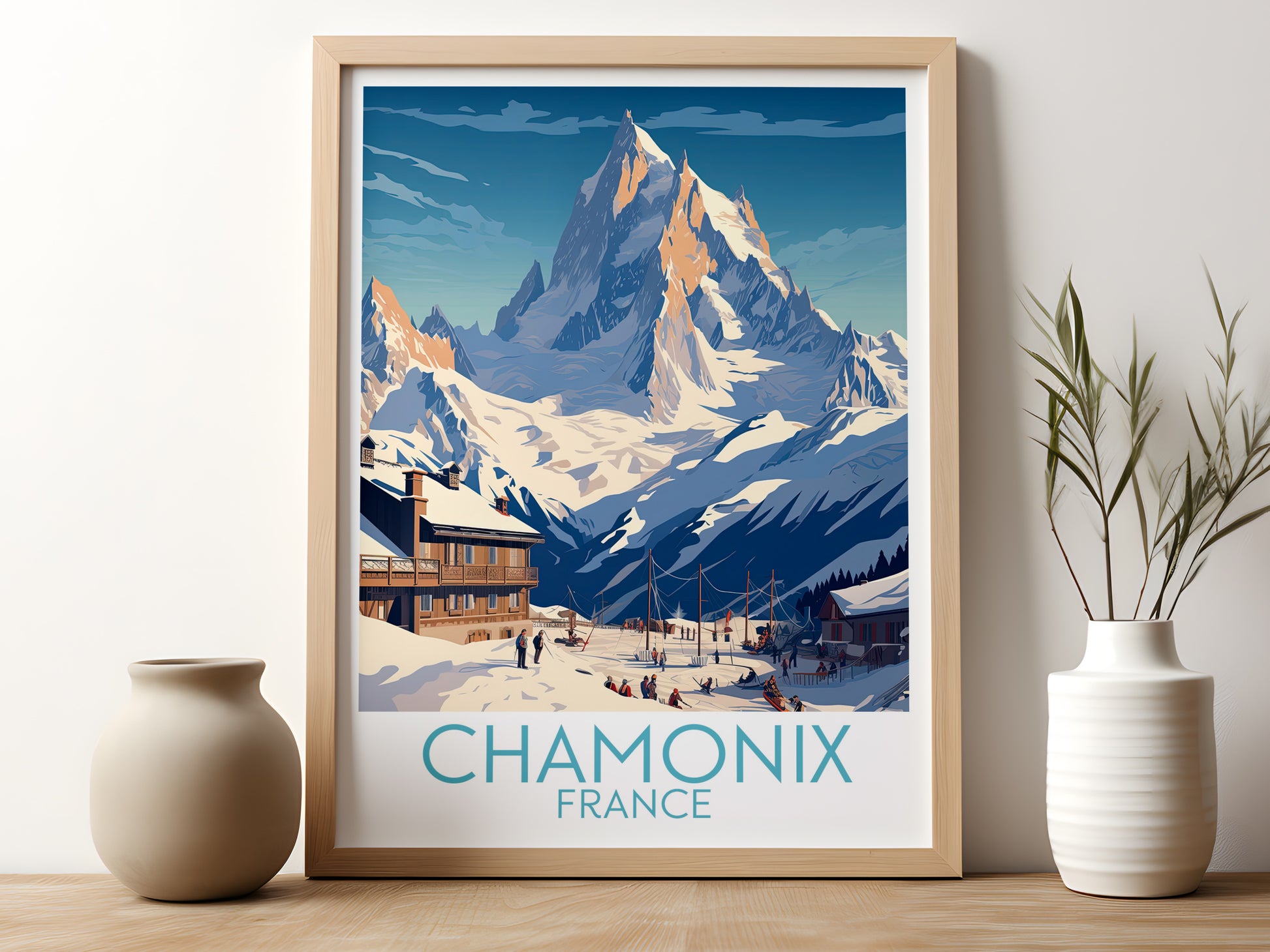 chamonix travel poster for kitchen france