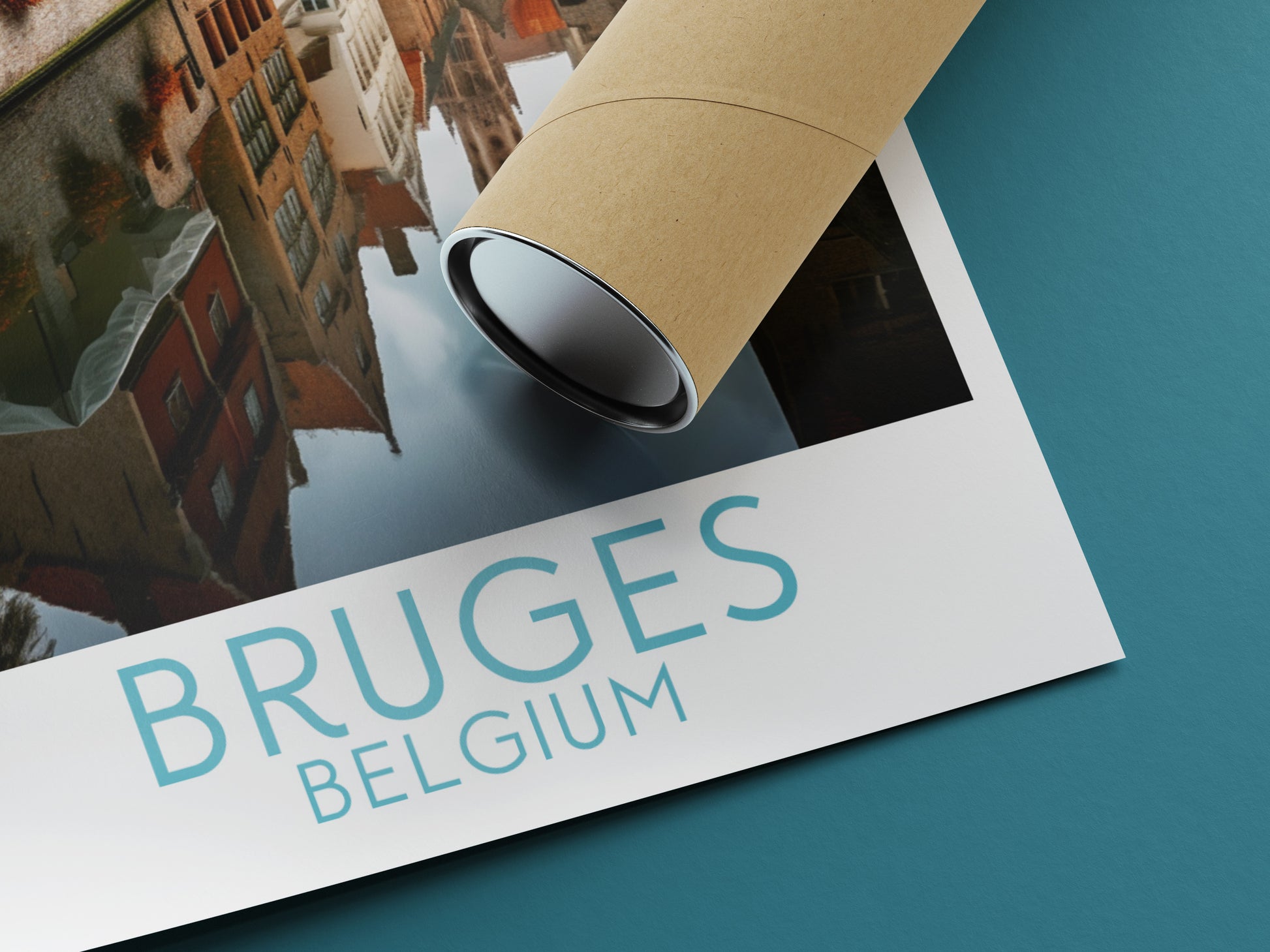 bruges travel poster rolled belgium