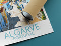 algarve travel poster rolled portugal