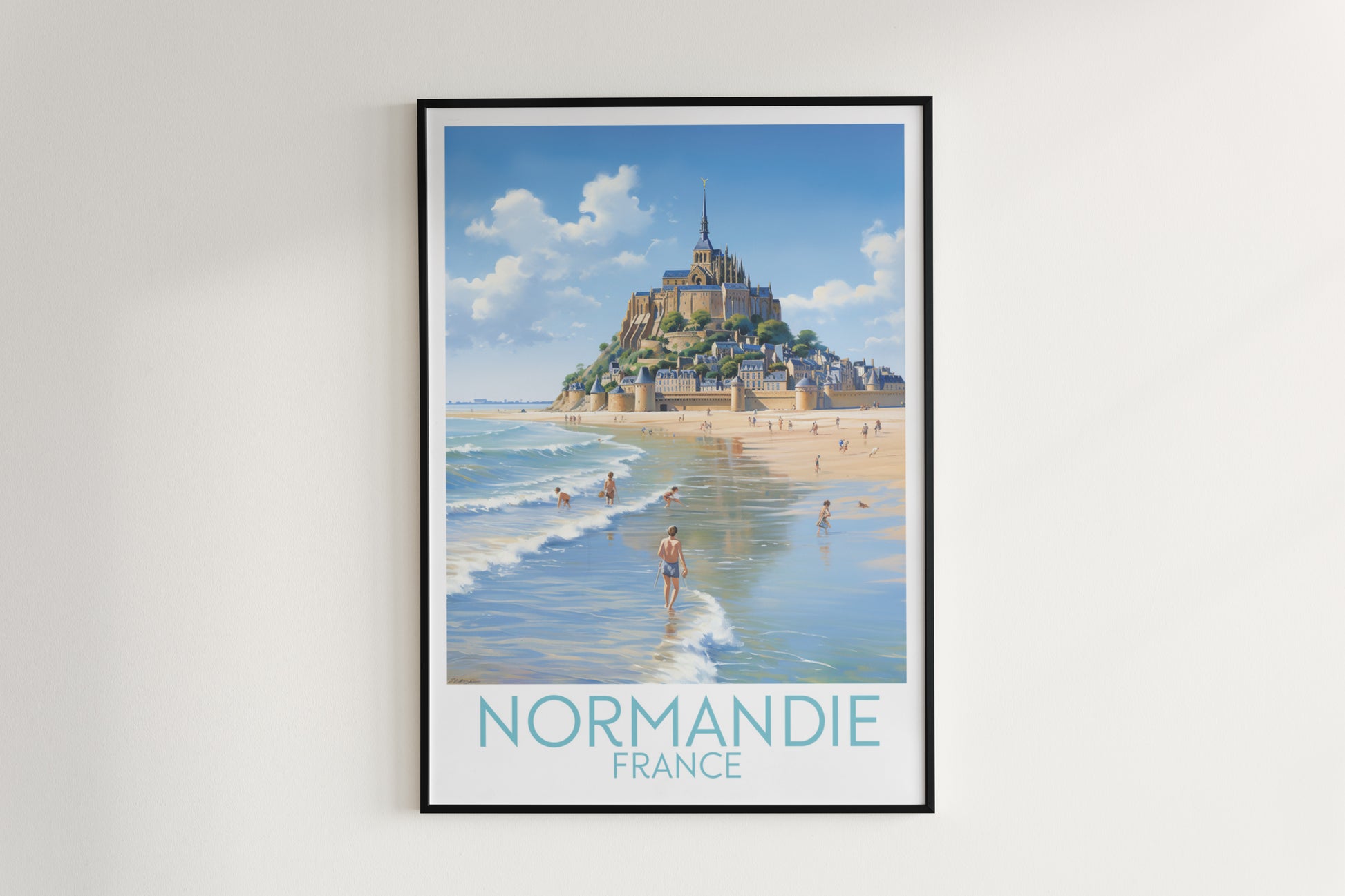 normandie travel poster hanged on the wall france