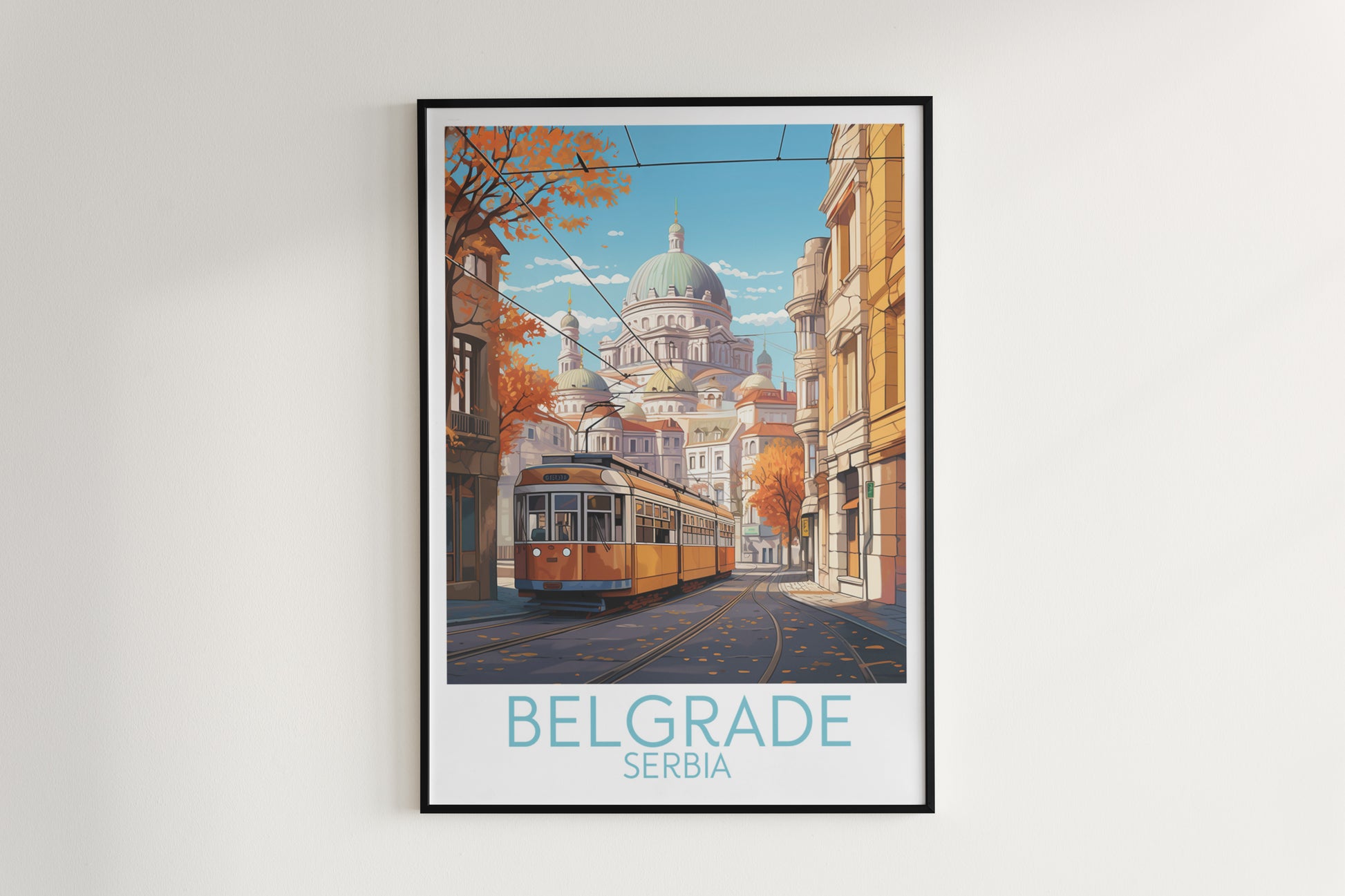 belgrade travel poster hanged on the wall serbia