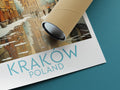 krakow travel poster rolled poland